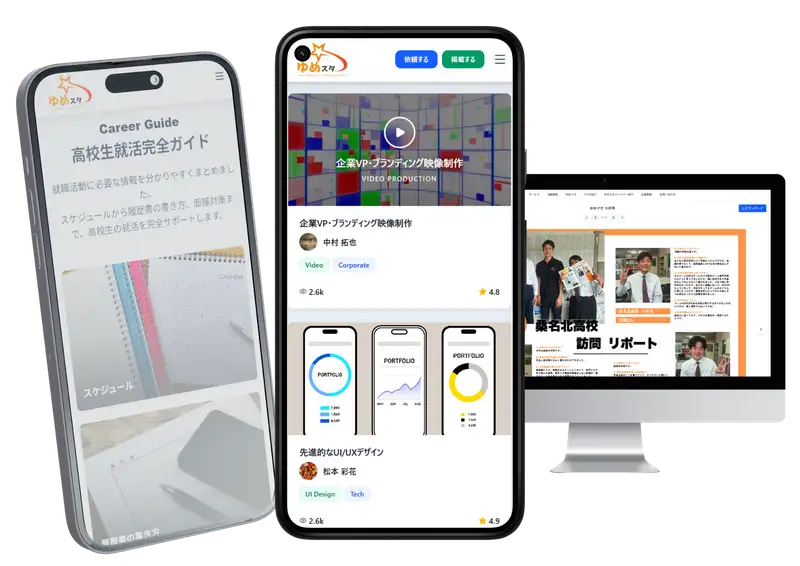 ゆめスタの採用支援サービス - モバイルアプリイメージ