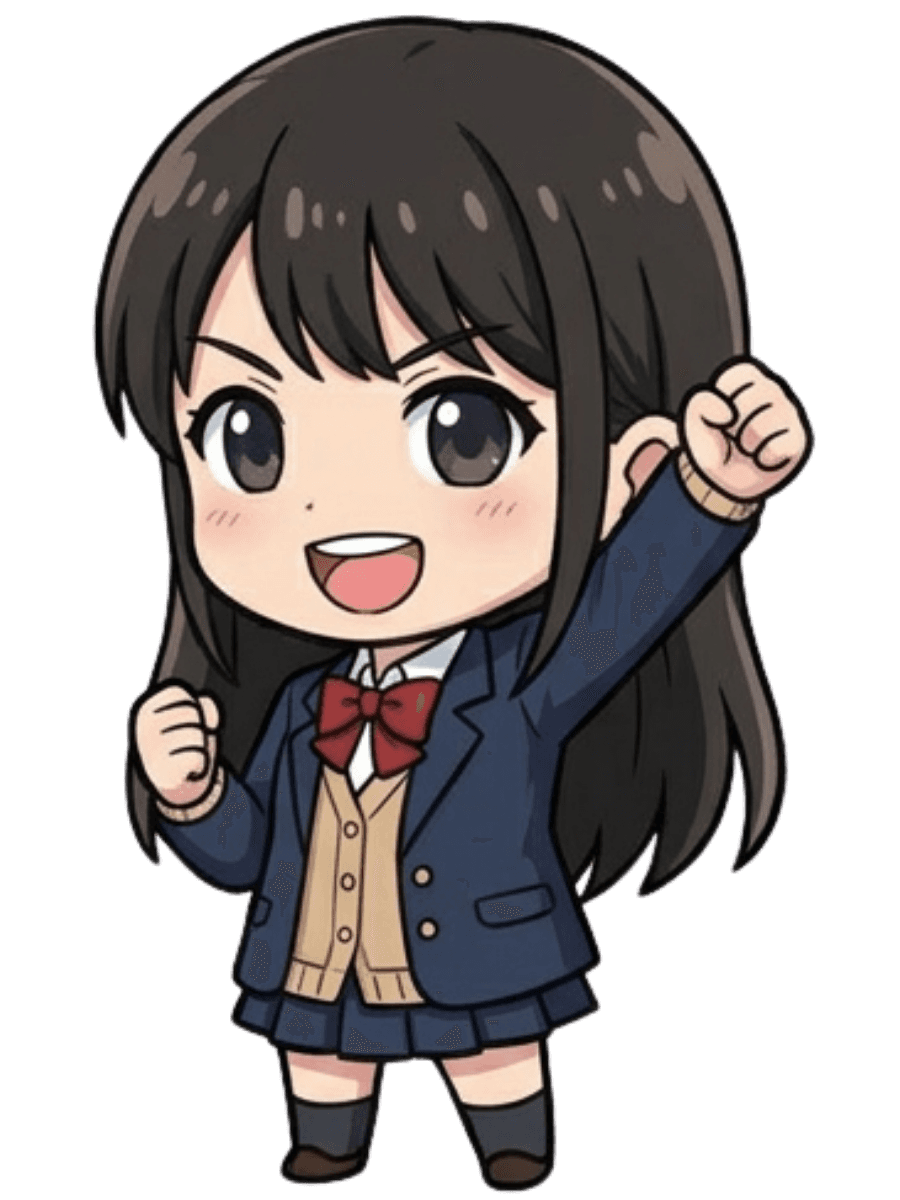 ガッツポーズの高校生